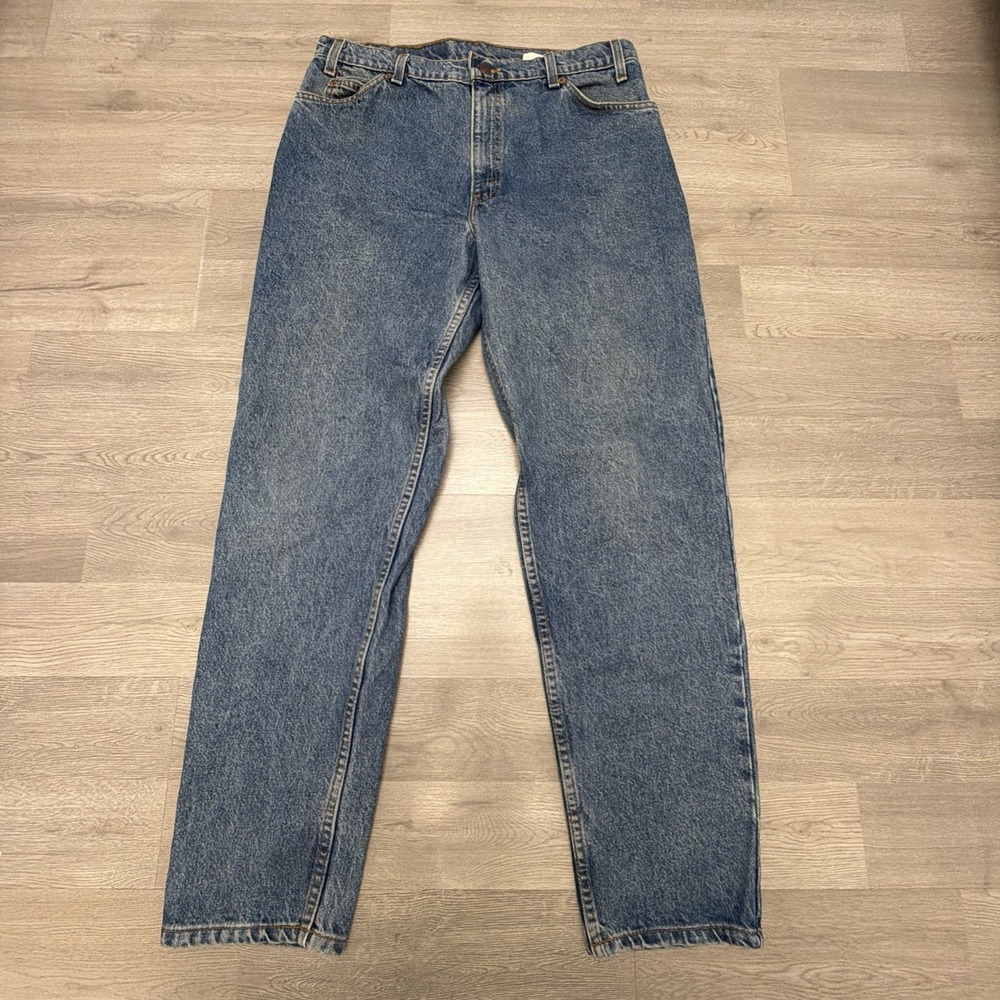 Vintage Levi's 550 Orange Tab Jeans Mens 35x32 USA Relaxed Tapered Medium Wash - Picture 2 of 14